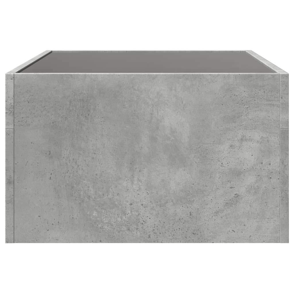 Table basse avec LED infini gris béton 70x50x30 cm