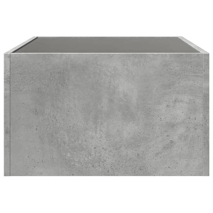 Table basse avec LED infini gris béton 70x50x30 cm