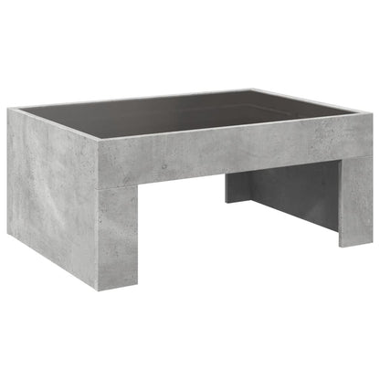 Table basse avec LED infini gris béton 70x50x30 cm