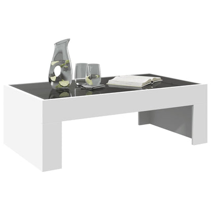 Table basse avec LED infini blanc 90x50x30 cm