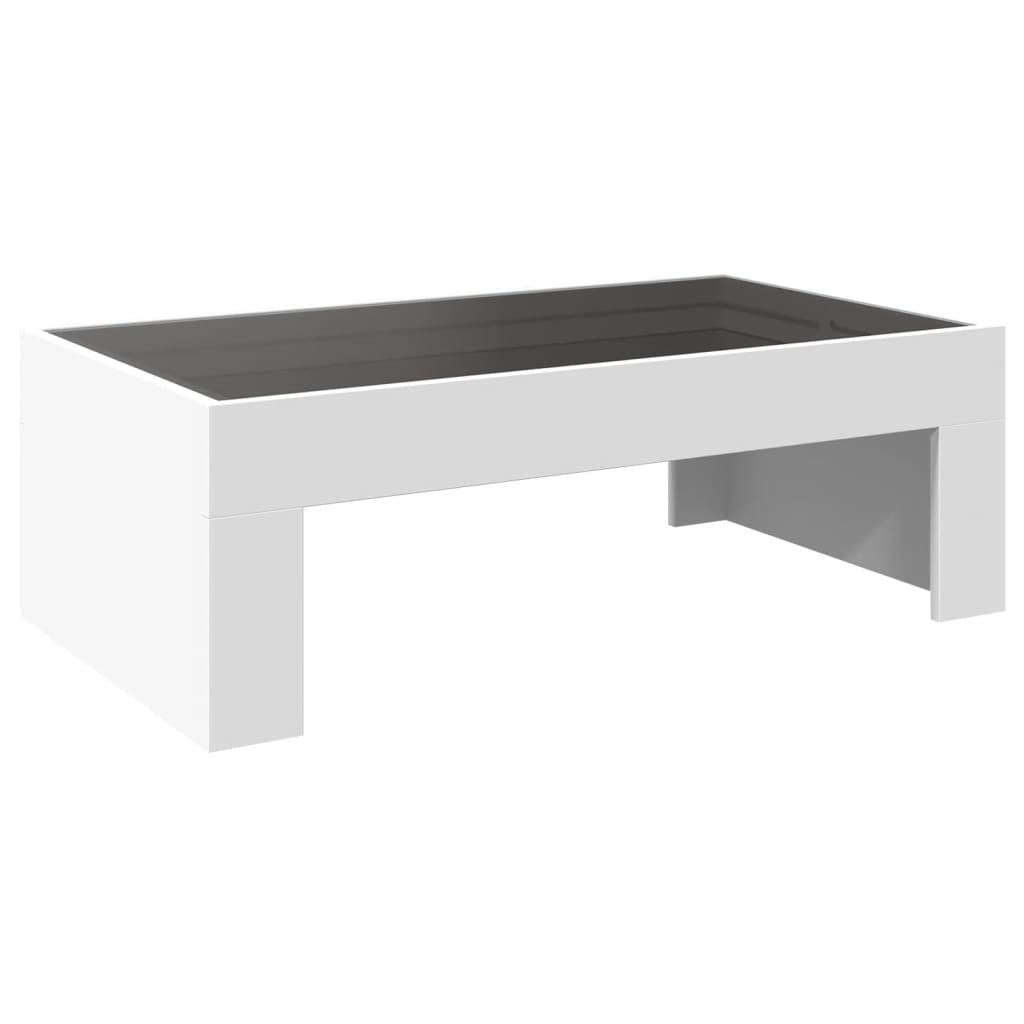 Table basse avec LED infini blanc 90x50x30 cm