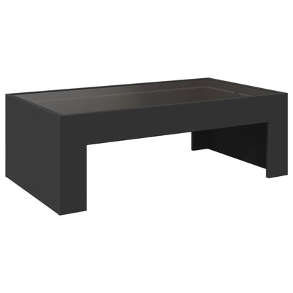 Table basse avec LED infini noir 90x50x30 cm