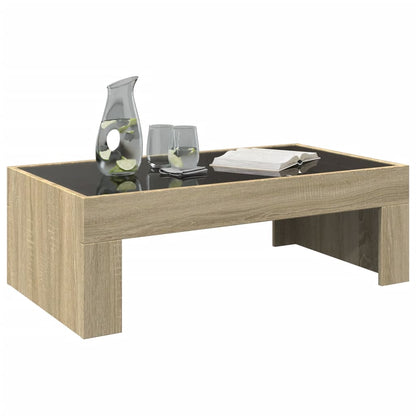 Table basse avec LED infini chêne sonoma 90x50x30 cm