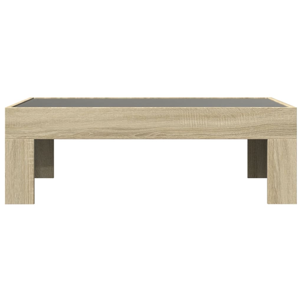 Table basse avec LED infini chêne sonoma 90x50x30 cm