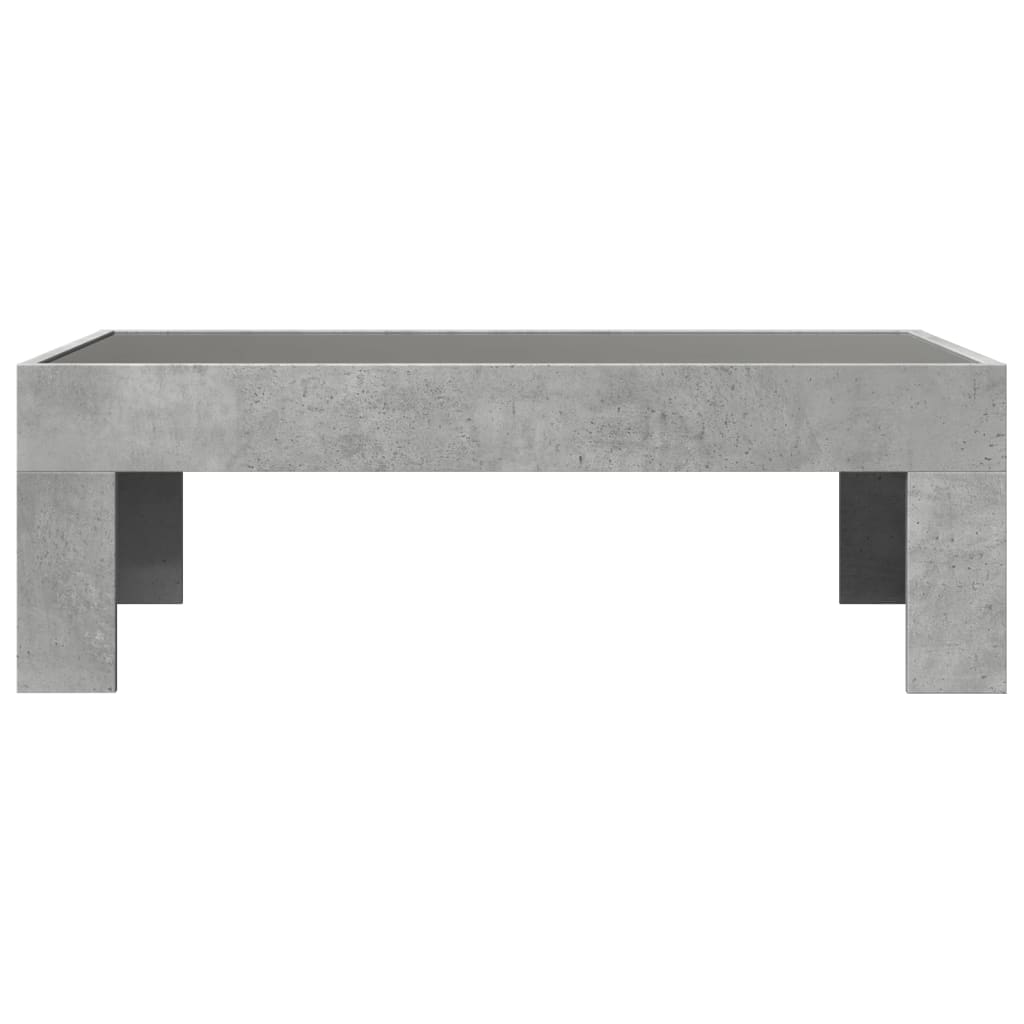 Table basse avec LED infini gris béton 90x50x30 cm