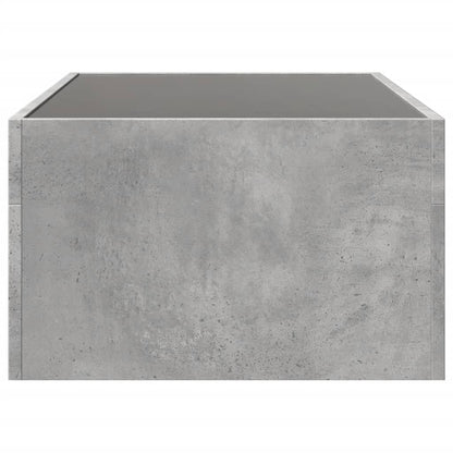 Table basse avec LED infini gris béton 90x50x30 cm