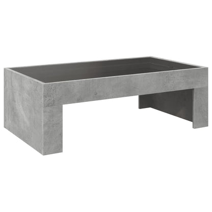 Table basse avec LED infini gris béton 90x50x30 cm