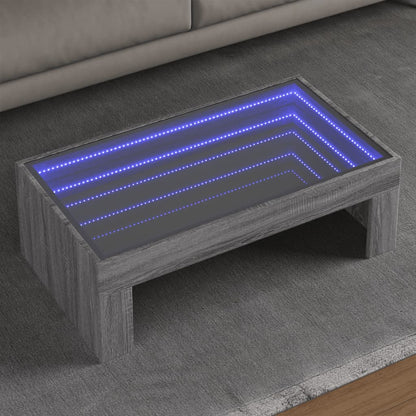 Table basse avec LED infini sonoma gris 90x50x30 cm