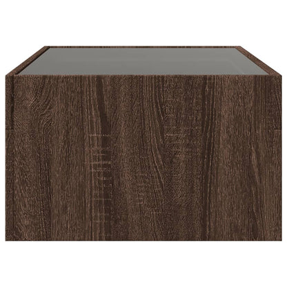 Table basse avec LED infini chêne marron 90x50x30 cm