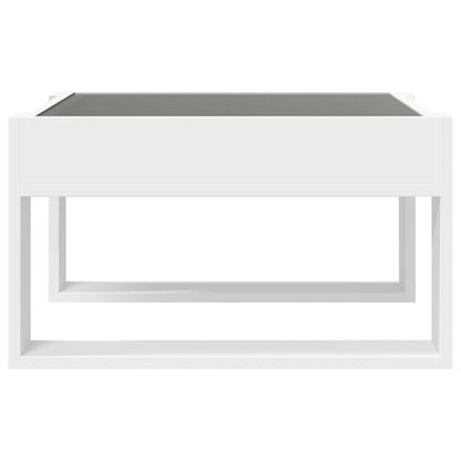 Table basse avec LED infini blanc 50x53x30 cm