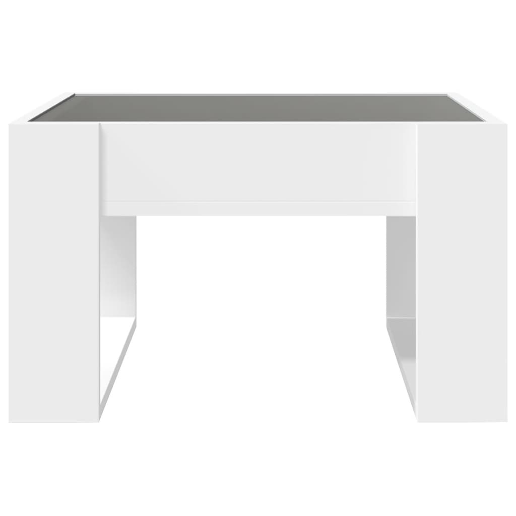 Table basse avec LED infini blanc 50x53x30 cm