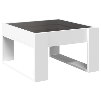 Table basse avec LED infini blanc 50x53x30 cm