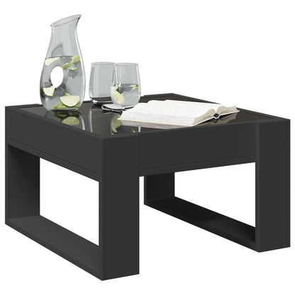 Table basse avec LED infini noir 50x53x30 cm