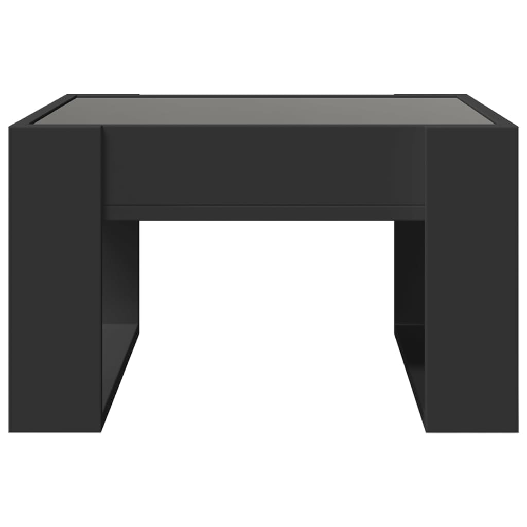 Table basse avec LED infini noir 50x53x30 cm