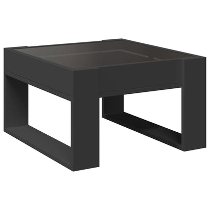 Table basse avec LED infini noir 50x53x30 cm