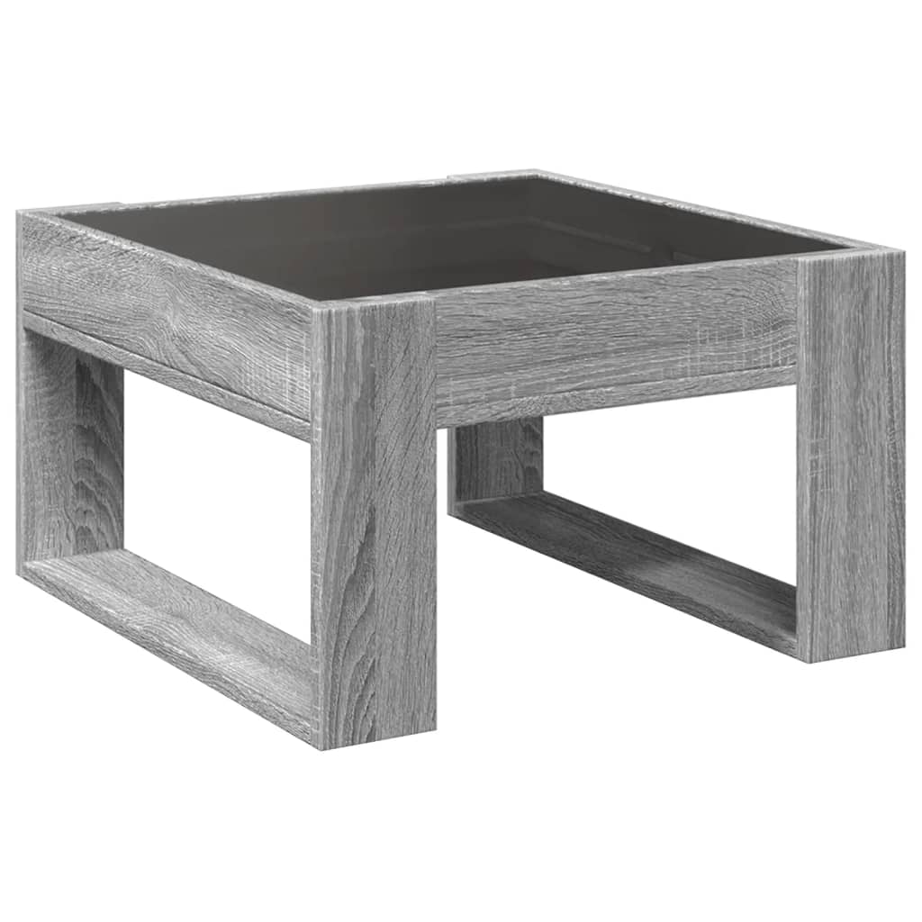 Table basse avec LED infini sonoma gris 50x53x30 cm