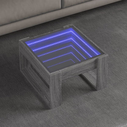 Table basse avec LED infini sonoma gris 50x53x30 cm