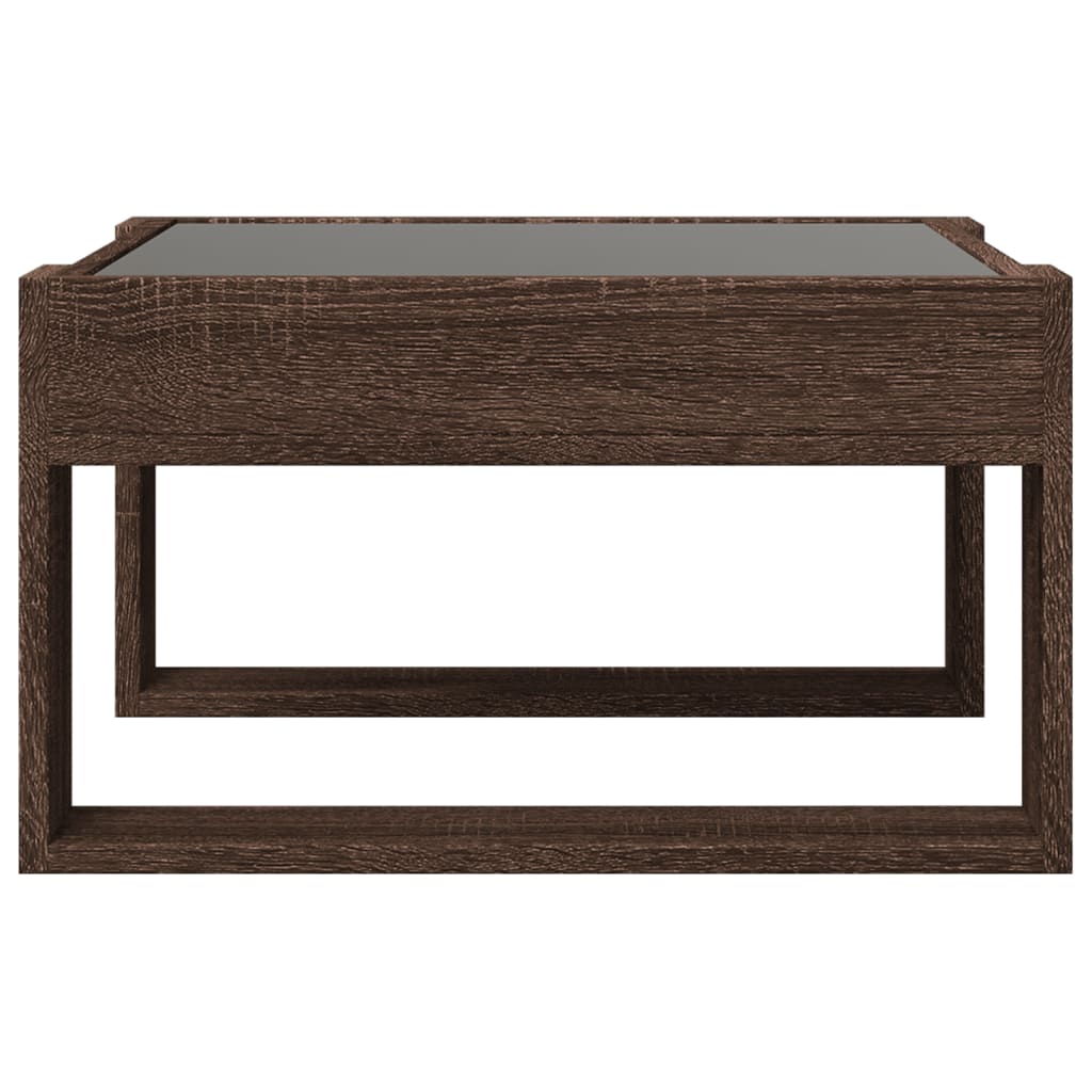 Table basse avec LED infini chêne marron 50x53x30 cm