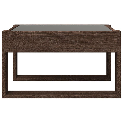 Table basse avec LED infini chêne marron 50x53x30 cm