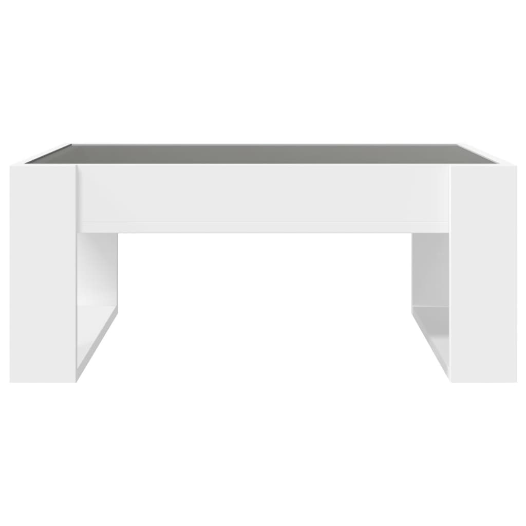 Table basse avec LED infini blanc 70x53x30 cm