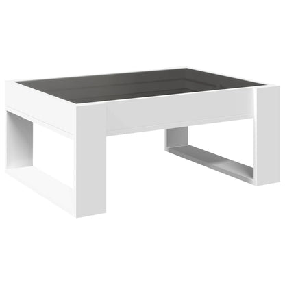 Table basse avec LED infini blanc 70x53x30 cm