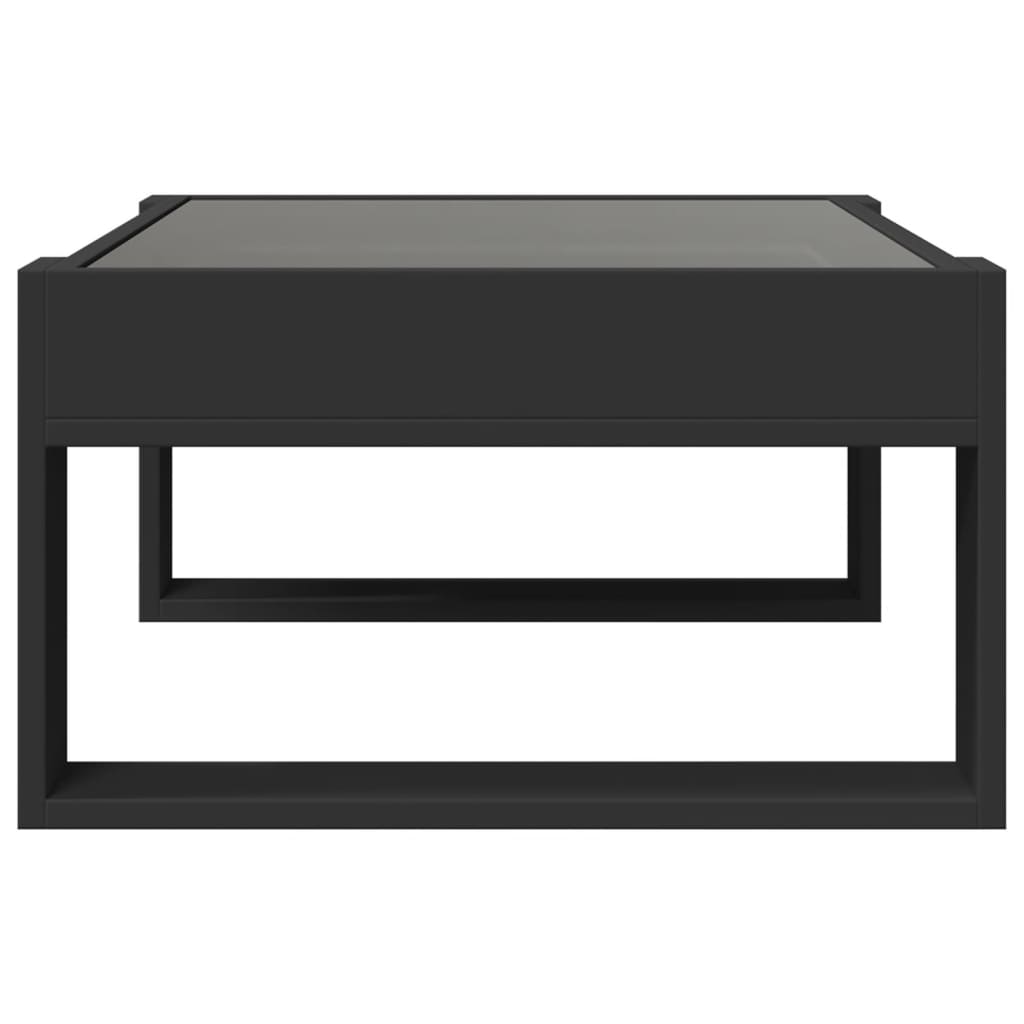 Table basse avec LED infini noir 70x53x30 cm