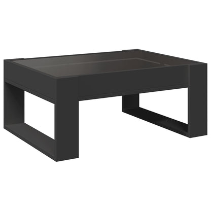 Table basse avec LED infini noir 70x53x30 cm