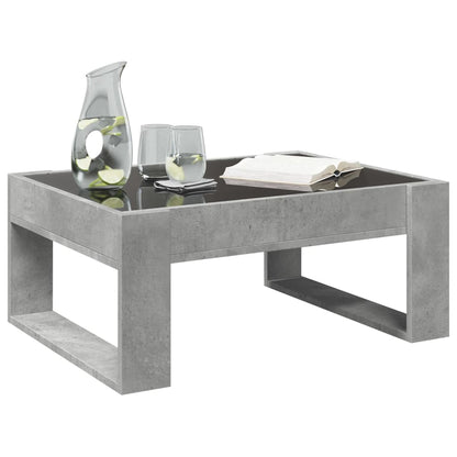 Table basse avec LED infini gris béton 70x53x30 cm