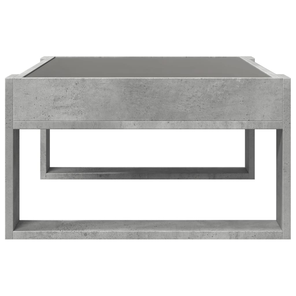 Table basse avec LED infini gris béton 70x53x30 cm