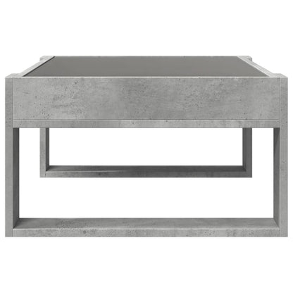 Table basse avec LED infini gris béton 70x53x30 cm