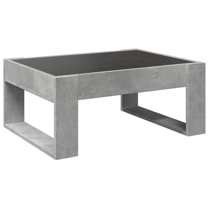 Table basse avec LED infini gris béton 70x53x30 cm