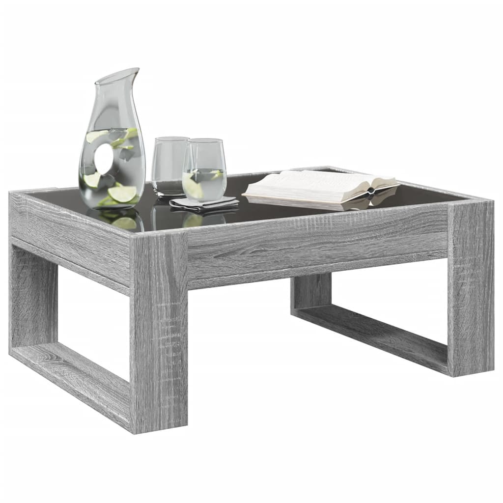 Table basse avec LED infini sonoma gris 70x53x30 cm