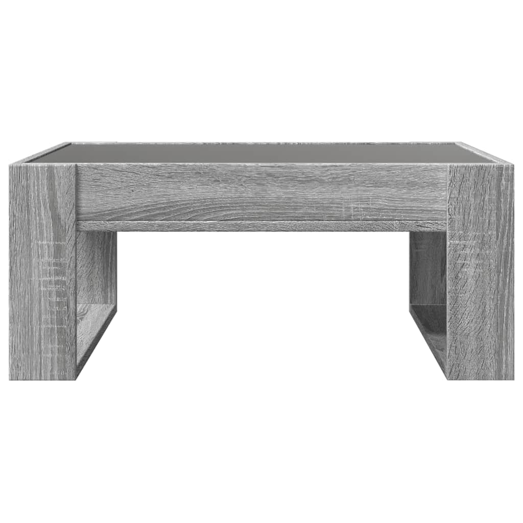 Table basse avec LED infini sonoma gris 70x53x30 cm