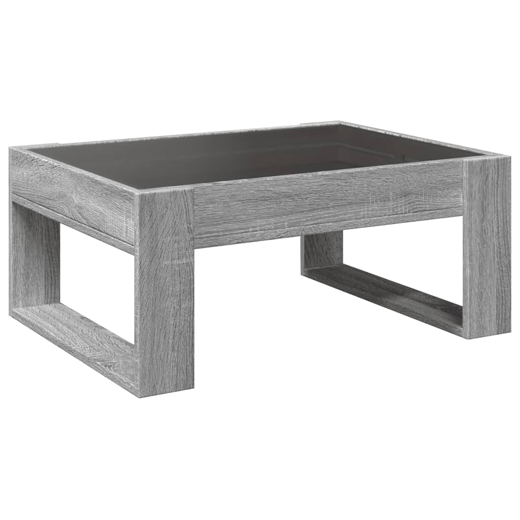 Table basse avec LED infini sonoma gris 70x53x30 cm