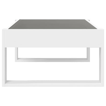 Table basse avec LED infini blanc 90x53x30 cm