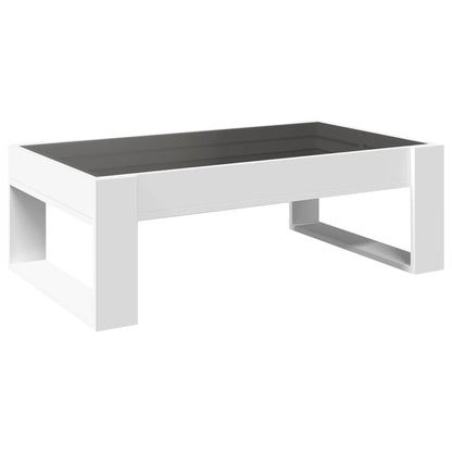 Table basse avec LED infini blanc 90x53x30 cm