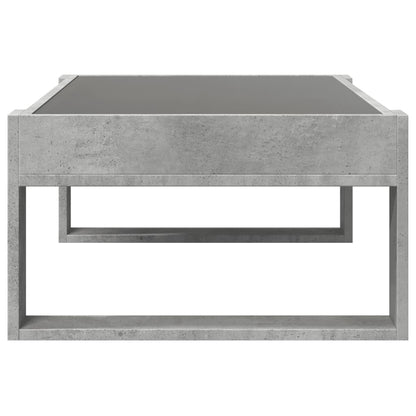 Table basse avec LED infini gris béton 90x53x30 cm