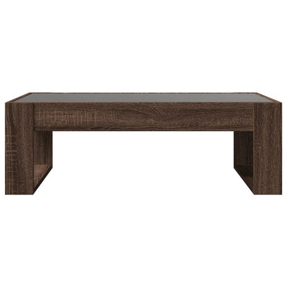 Table basse avec LED infini chêne marron 90x53x30 cm