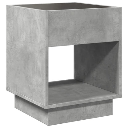 Table basse avec LED infini gris béton 40x40x50 cm