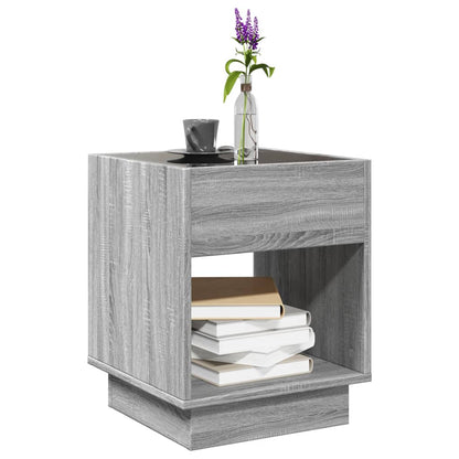 Table basse avec LED infini sonoma gris 40x40x50 cm