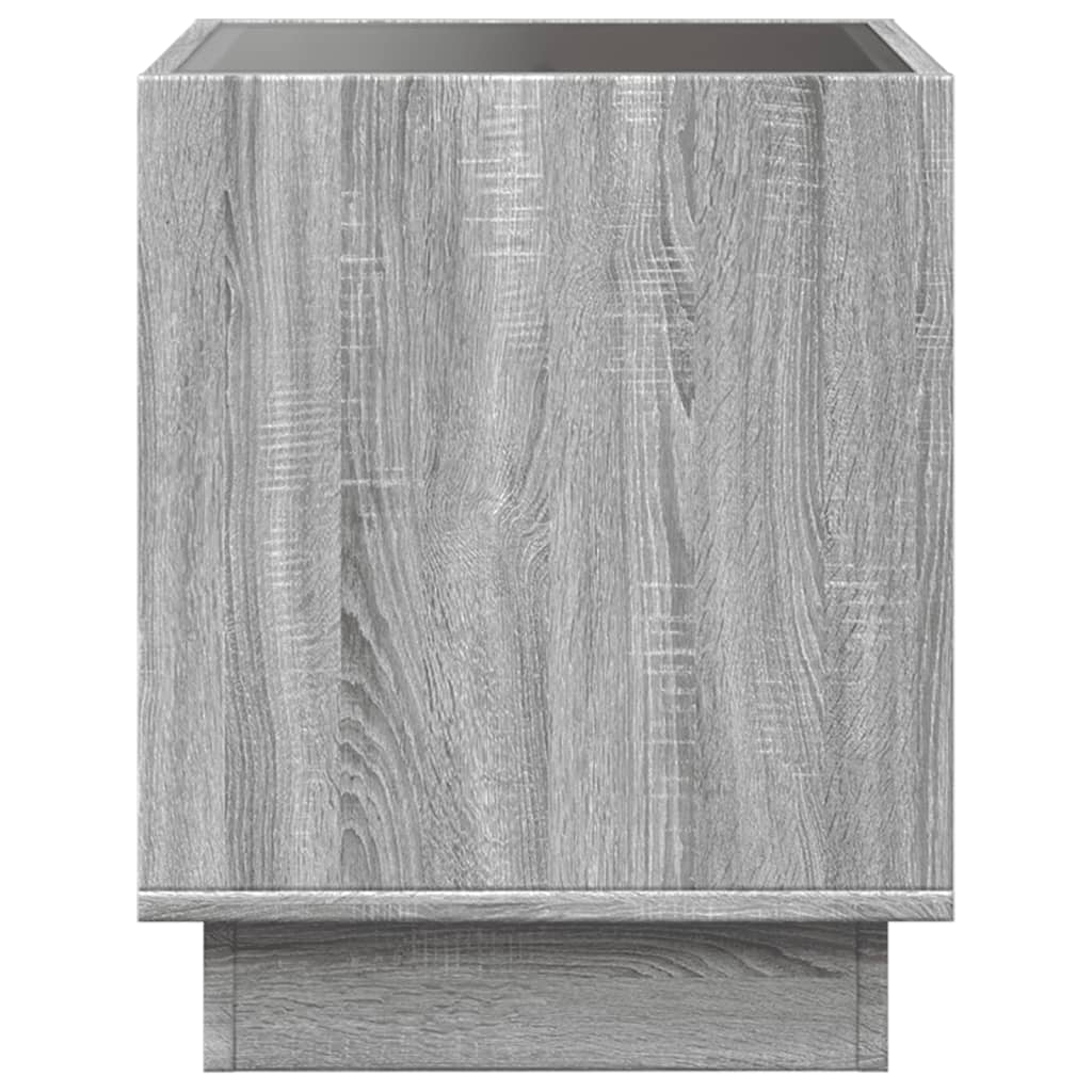 Table basse avec LED infini sonoma gris 40x40x50 cm