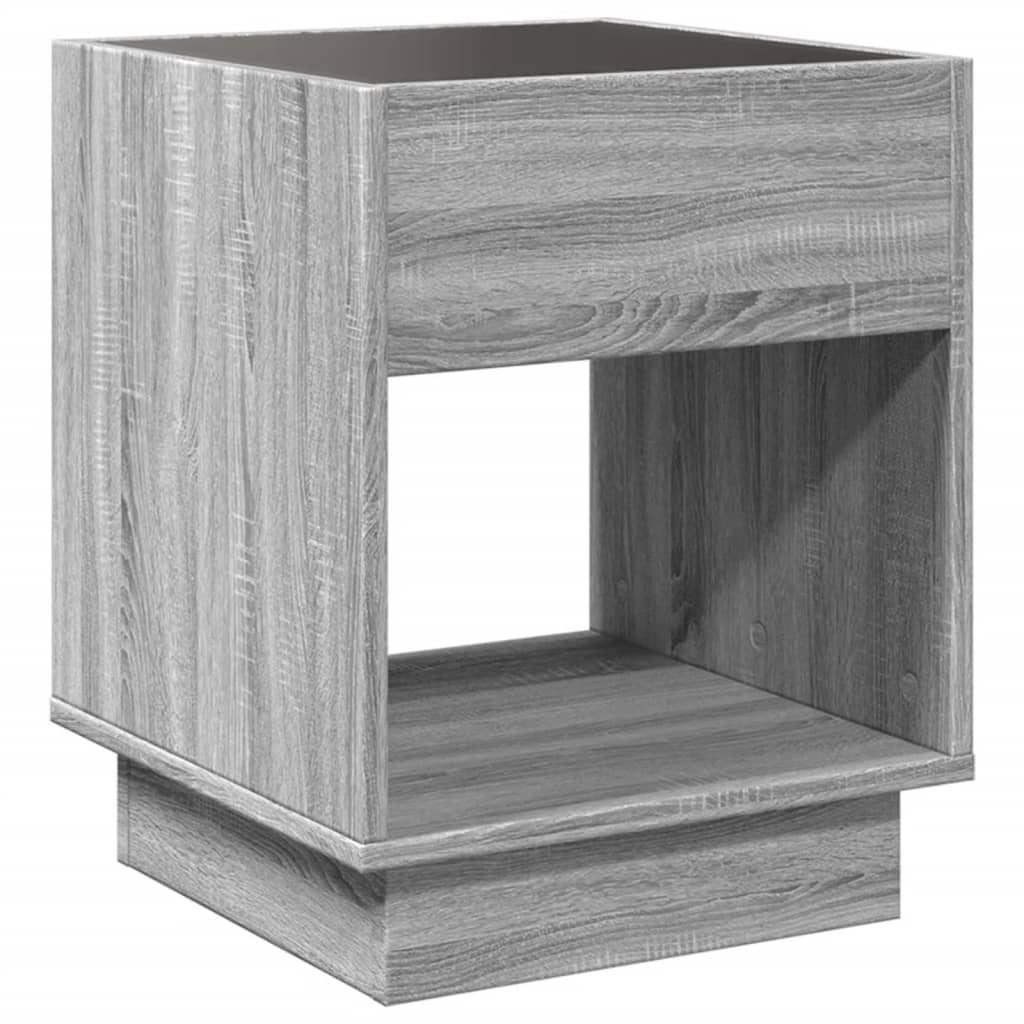 Table basse avec LED infini sonoma gris 40x40x50 cm