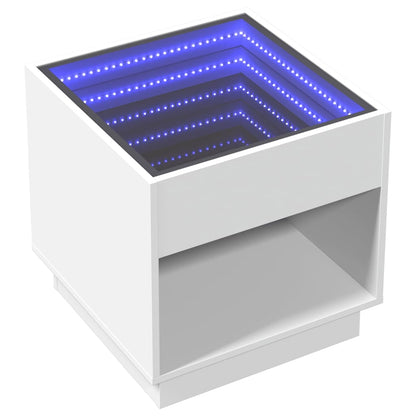 Table basse avec LED infini blanc 50x50x50 cm