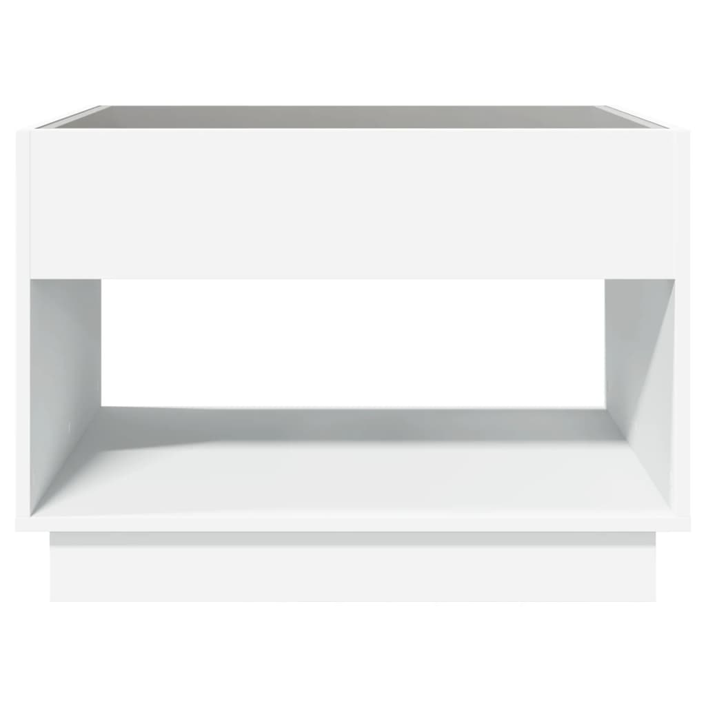 Table basse avec LED infini blanc 70x50x50 cm