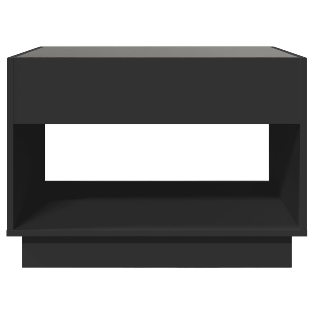 Table basse avec LED infini noir 70x50x50 cm