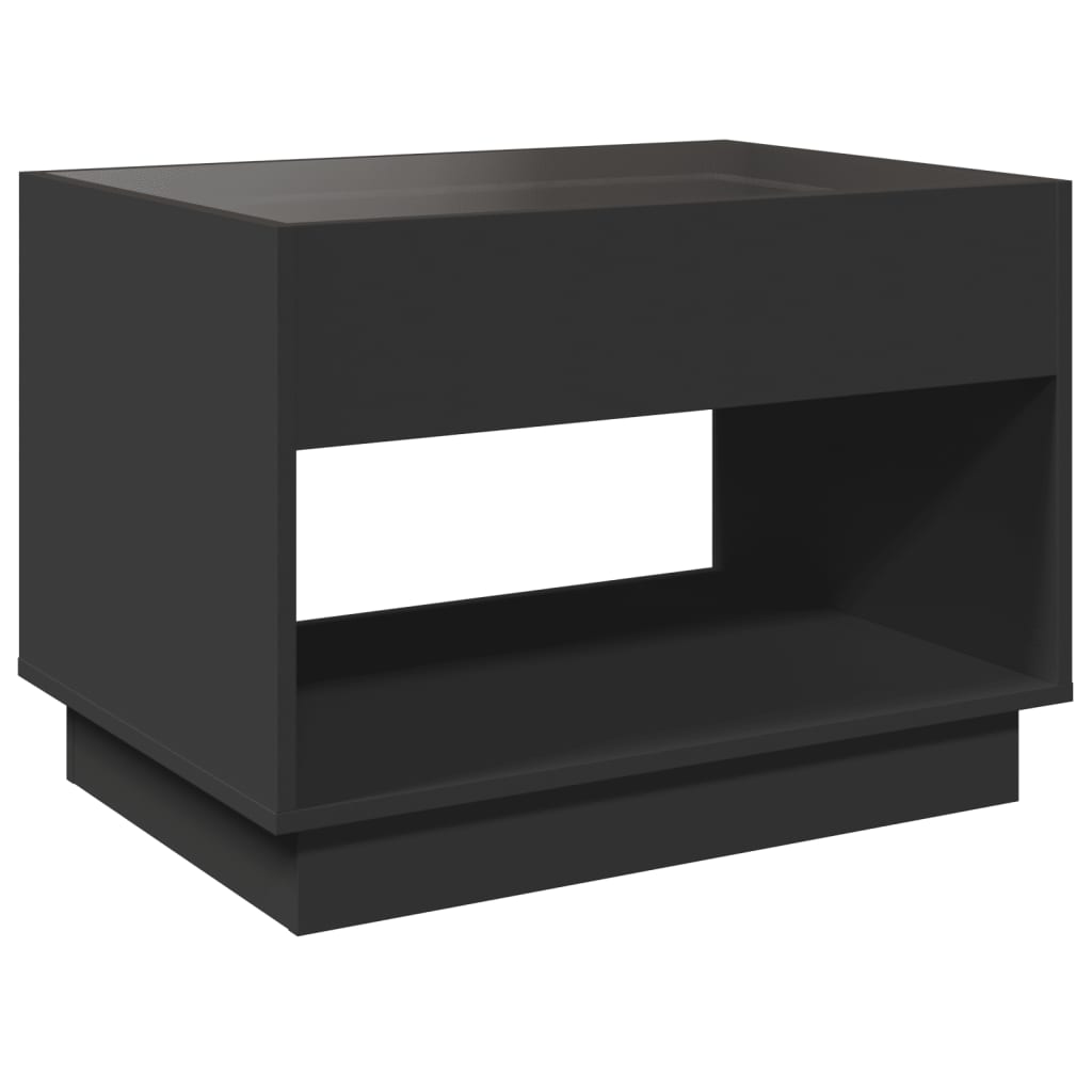 Table basse avec LED infini noir 70x50x50 cm