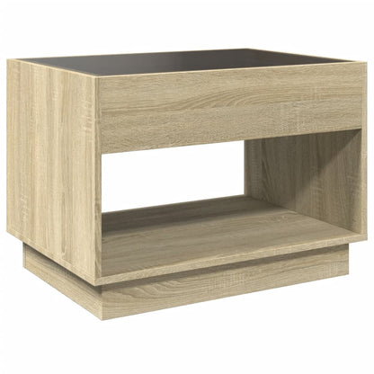 Table basse avec LED infini chêne sonoma 70x50x50 cm