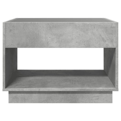 Table basse avec LED infini gris béton 70x50x50 cm