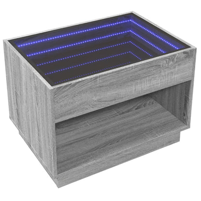 Table basse avec LED infini sonoma gris 70x50x50 cm