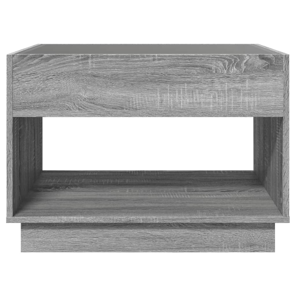 Table basse avec LED infini sonoma gris 70x50x50 cm